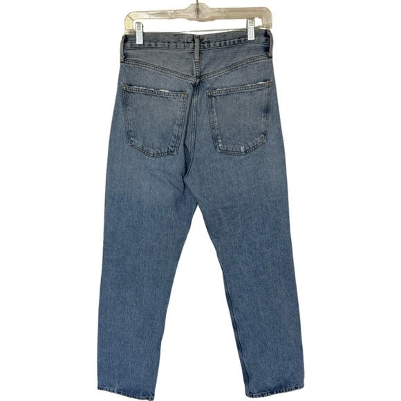 Agolde Ripped High Wasted Blue Distressed buttoned Jeans size 25 - Picture 3 of 13